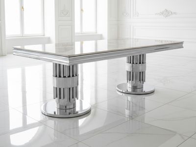 Design Couchtisch &quot;Yara&quot; 130x70 Grau Silber