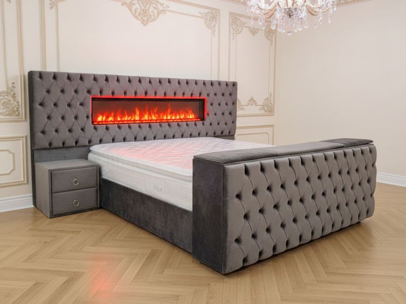 Chesterfield Bett &quot;Sara&quot; TV-Halter Kamin Farbauswahl