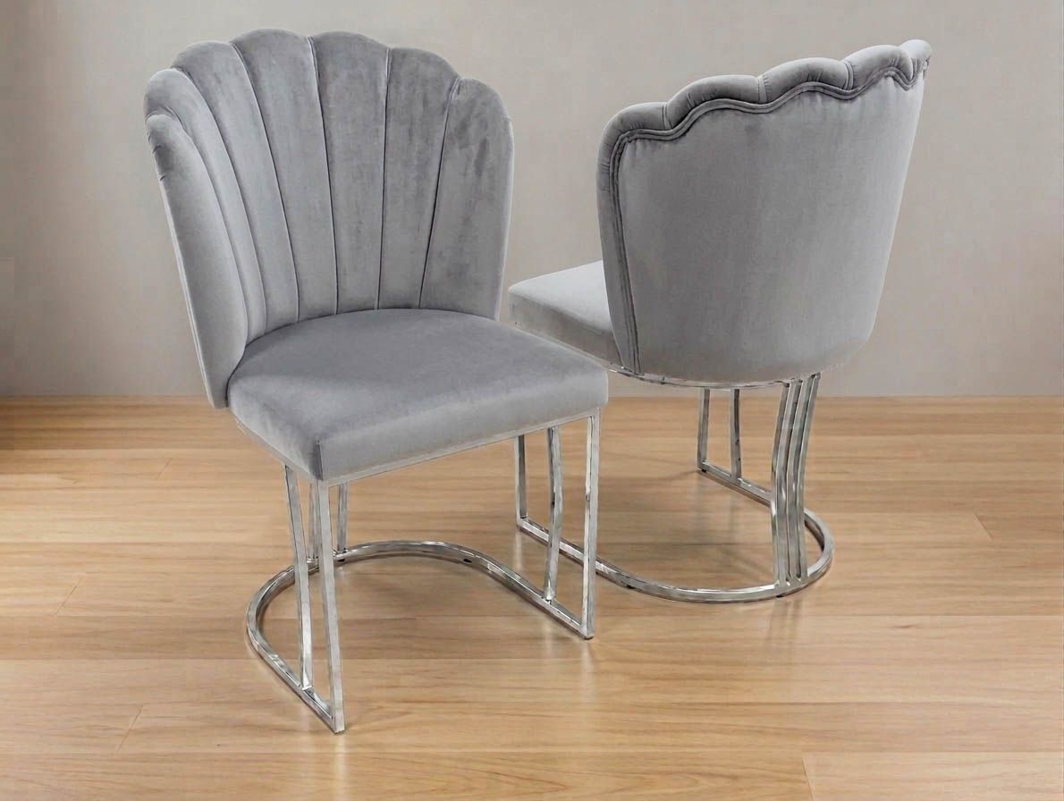 Design Stuhl "Venus" Farbauswahl Chrom Esszimmer, Variante: Grau / Silber
