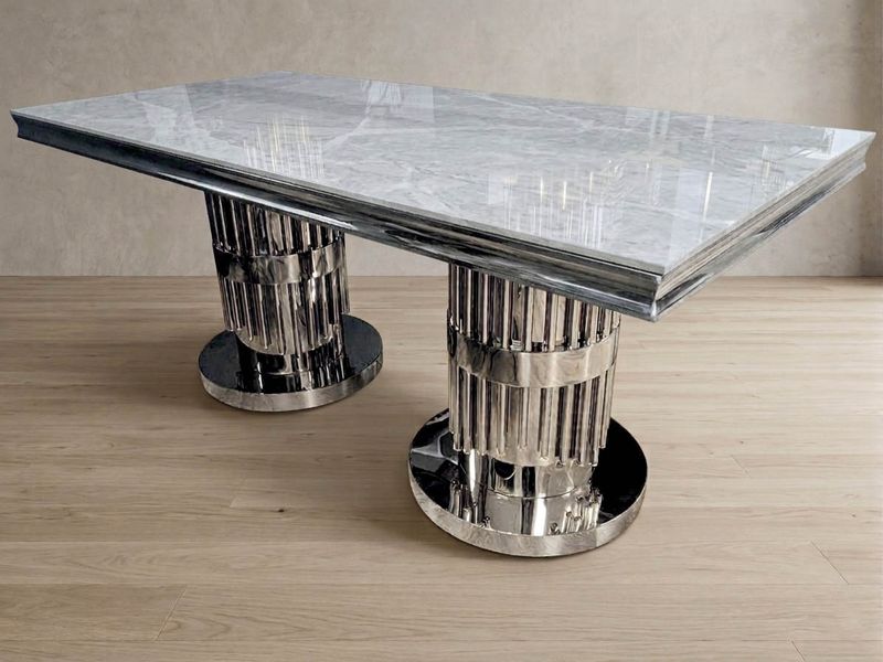 Design Esstisch "Yara" 180x90 Grau Silber