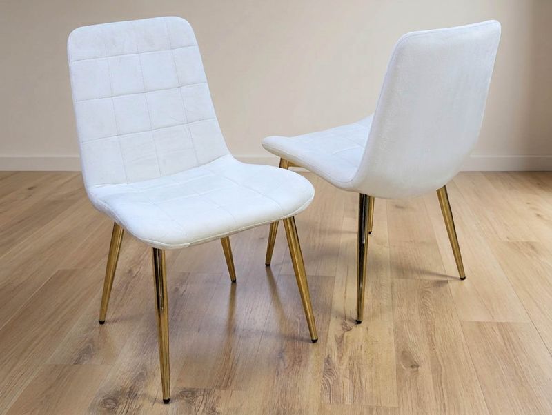 Chesterfield Stuhl "Theo" Beige Gold Esszimmer