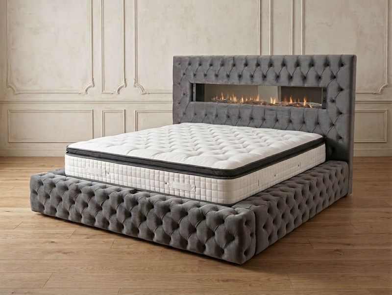 Chesterfield Bett "Tina 2" Farbauswahl Bettkasten Stauraum Schlafzimmer