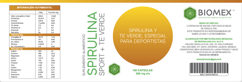 SPIRULINA SPORT + TE VERDE