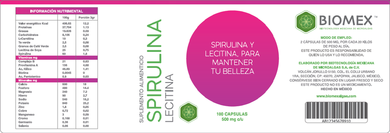 SPIRULINA  Y LECITINA