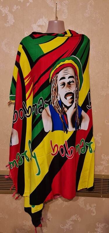 Sarong Wrap Bikini Wrap Swimsuit Cover Beachwear Cover Up - Bob Marley Print- Upendo