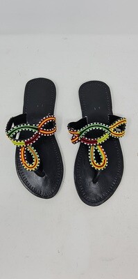 Masai Beaded Leather Sandals