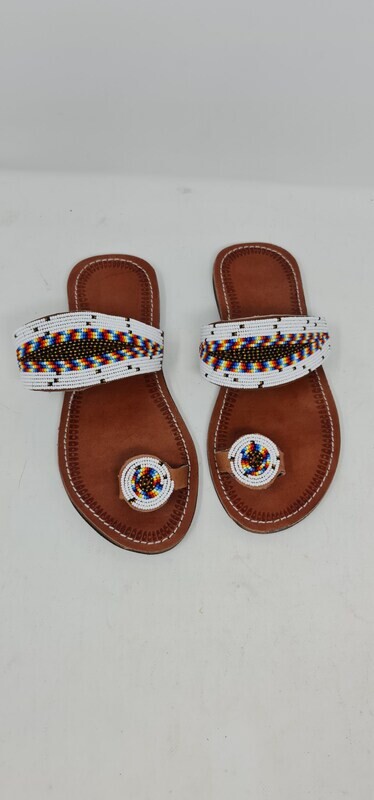 Beaded Leather Sandals