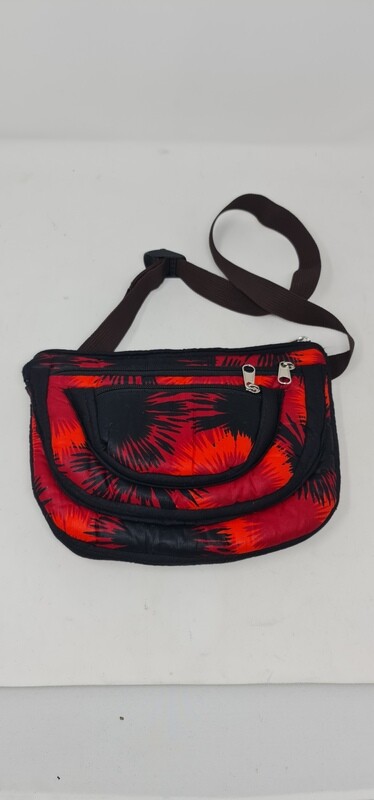 African Print Fanny Pack - Red and Black