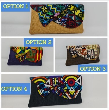 Handmade Clutch Bag - African Print Fabric  26cm x 16cm x 5cm