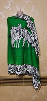 Sarong Wrap Bikini Wrap Swimsuit Cover Beachwear Cover Up - Zebra Print - Green