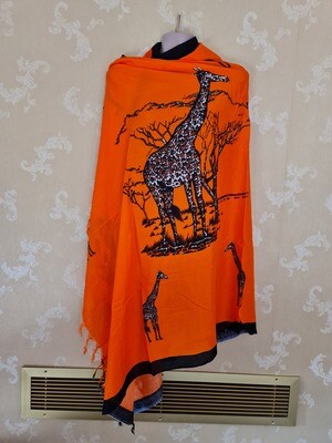 Sarong Wrap Bikini Wrap Swimsuit Cover Beachwear Cover Up - Giraffe - Orange