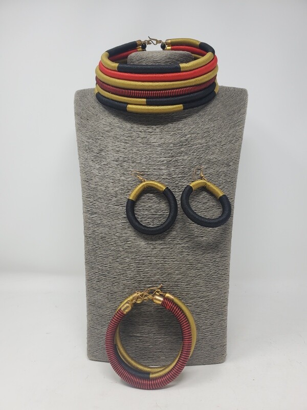 Statement Woven Necklace Set