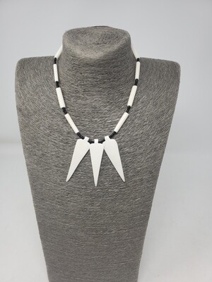 African Tribal Cow Bone Pendant Necklace