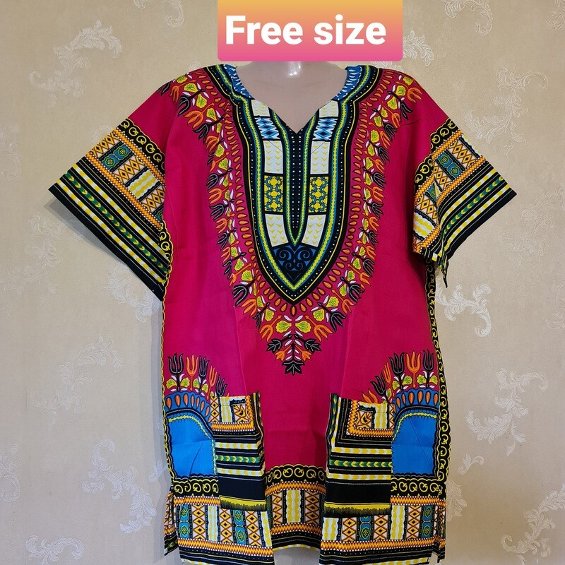 Dashiki Top - Pink Mix - Free size to XL