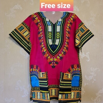 Dashiki Top - Pink Mix - Free size to XL