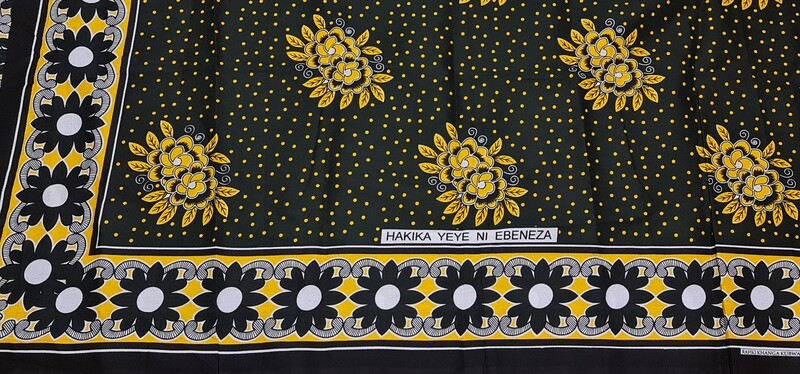 Kanga Collection Fabric -  &quot;Hakika yeye ni Ebeneza&quot;  Tanzania  Kanga fabric, leso Kenya,  khanga nzito and Swahili maneno