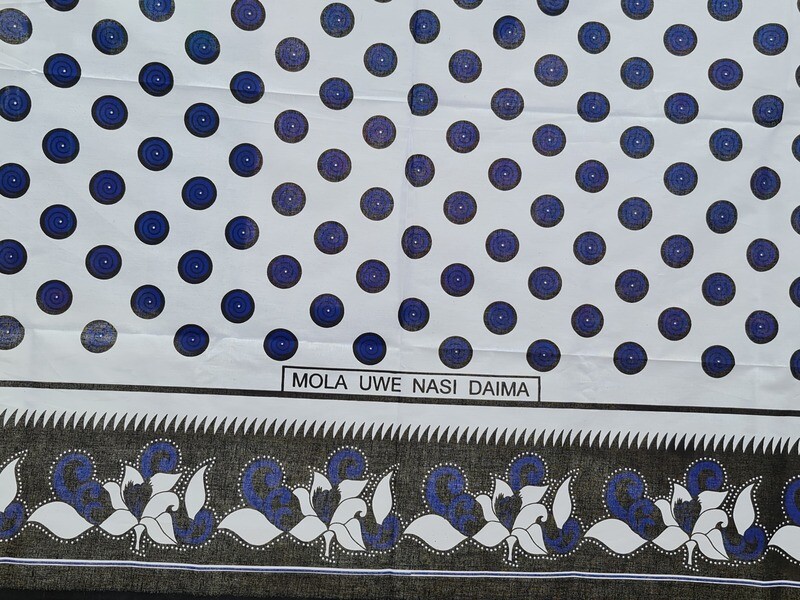 Kanga Collection Fabric - &quot;Mola uwe nasi Daima​&quot;  African Kanga fabric, leso Kenya, african khanga nzito, Tanzanian kanga, Swahili fabric
