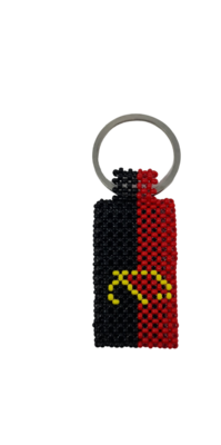 Hand Beaded Keyring - Angola Flag