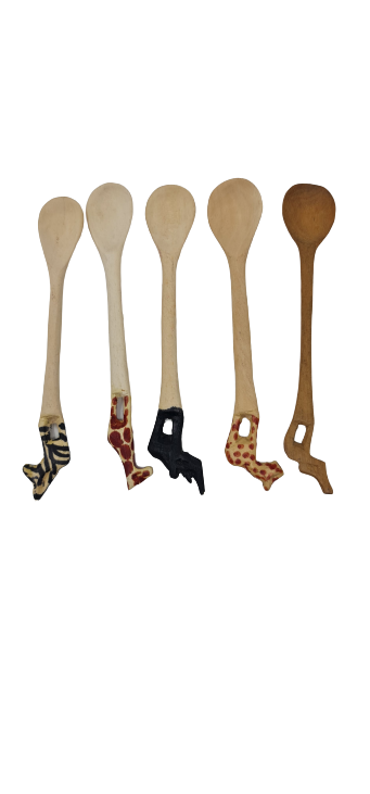 Unique Wooden Hand-Carved Animal Spoons