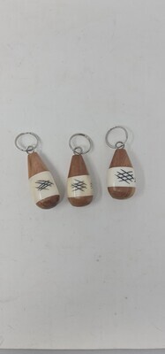 Hand Crafted Wood and Bone Key Ring