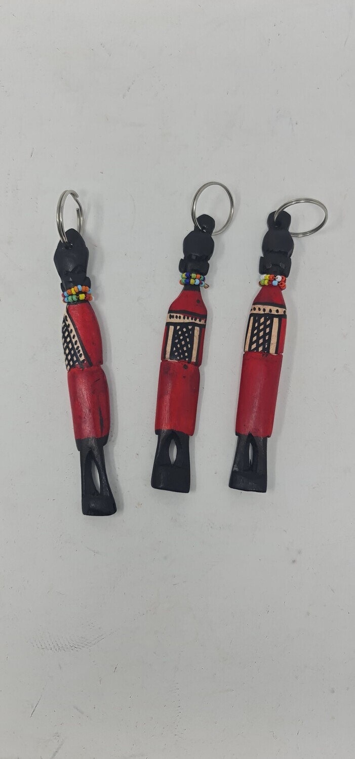 Hand Crafted Wooden Masai Key Ring