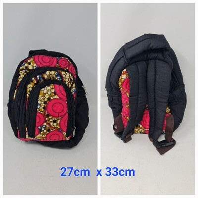 Pink Kitenge Mix Backpack Bag - 27cm x 33cm