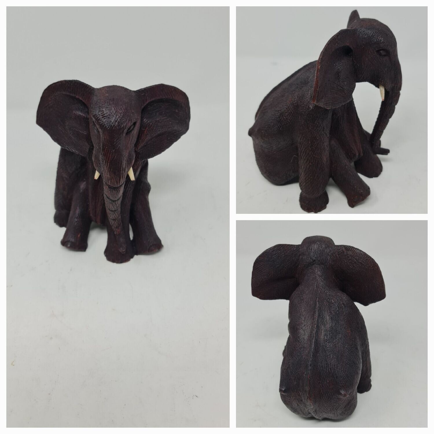 Hand-Carved Ebony Wooden Elephant