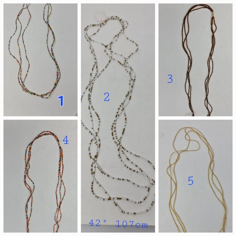 3 in 1 Handbeaded African Waist Beads - Measurements: 42&quot; / 107cm