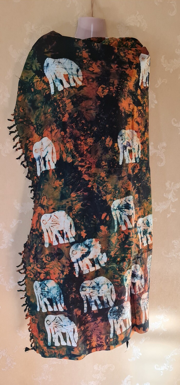Elephant Print Handmade African Tie and Dye Fabric 100% Cotton