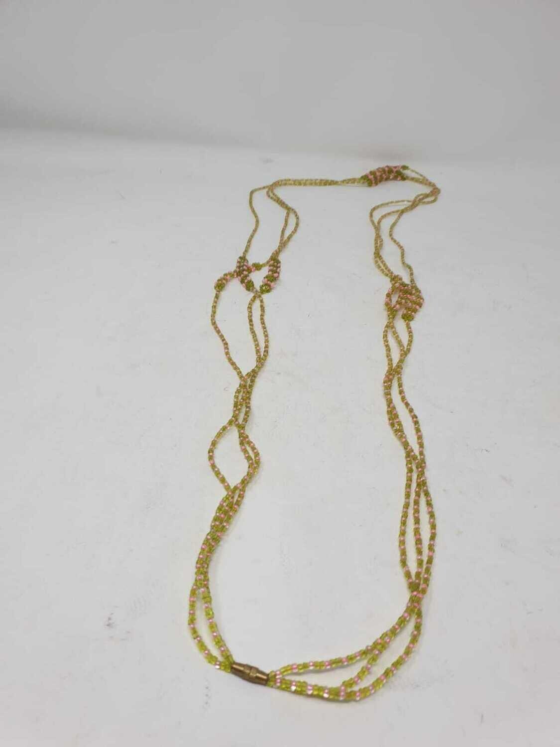 3 in 1 Handbeaded African Waist Beads - Measurements:  47&quot;/ 119.4cm