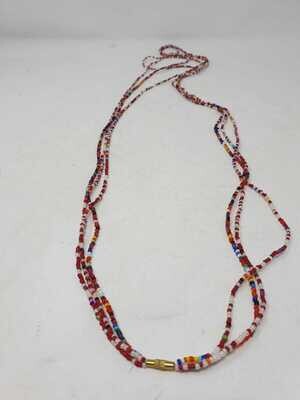 3 in 1 Handbeaded African Waist Beads - Measurements: 47&quot;/ 119.4cm