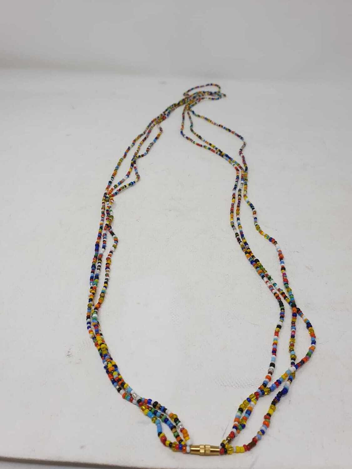 3 in 1 Handbeaded African Waist Beads - Size 46"/ 116.8cm