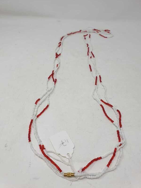 3 in 1 Handbeaded African Waist Beads - Measurements:  47&quot;/ 119.4cm