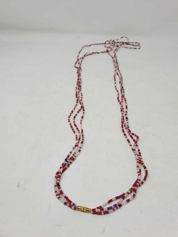 3 in 1 Handbeaded African Waist Beads - Measurements: 47&quot;/ 119.4cm