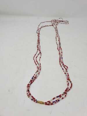 3 in 1 Handbeaded African Waist Beads - Measurements: 47&quot;/ 119.4cm