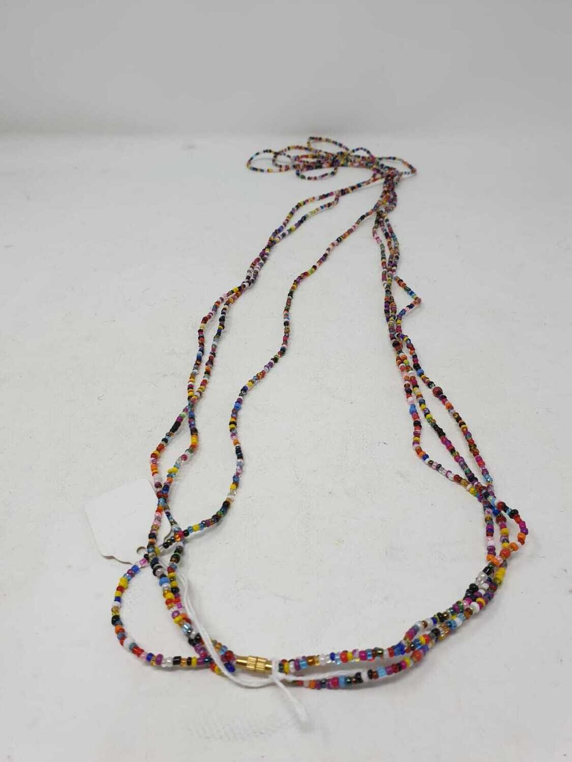3 in 1 Handbeaded African Waist Beads - Size 52"/ 132.1cm