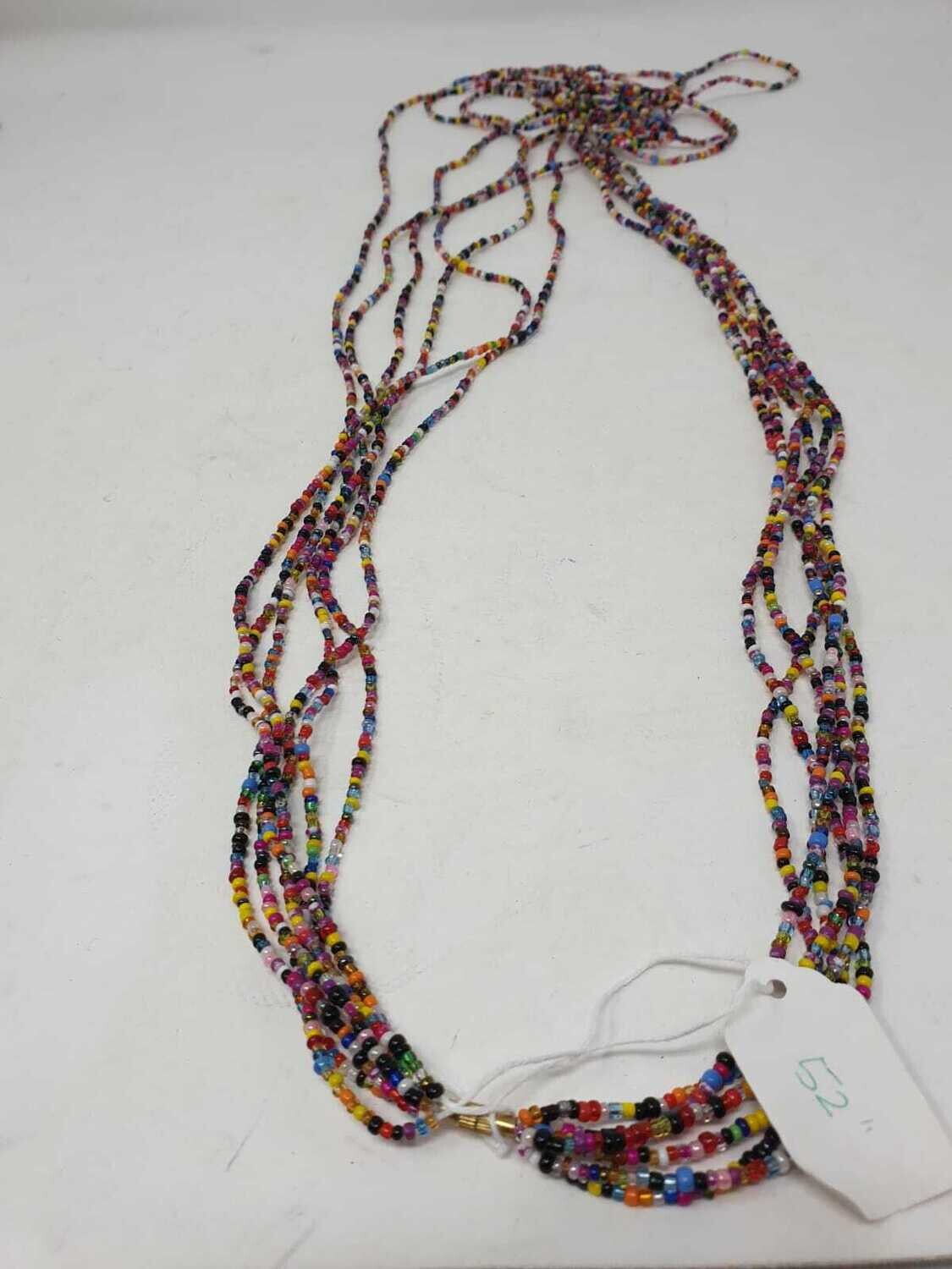 6 in 1 Handbeaded African Waist Beads - Size 52"/ 132.1cm