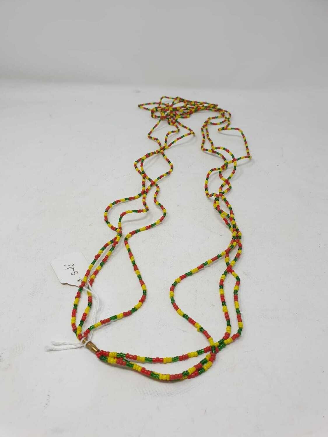 3 in 1 Handbeaded African Waist Beads - Measurements:  54&quot;/ 137.2cm