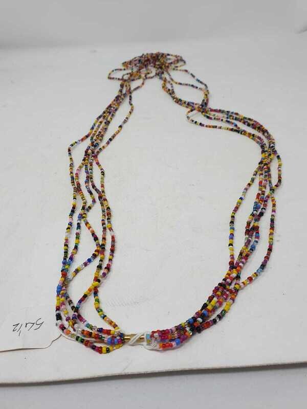 5 in 1 Handbeaded African Waist Beads - Measurements:  54&quot;/ 137.2cm