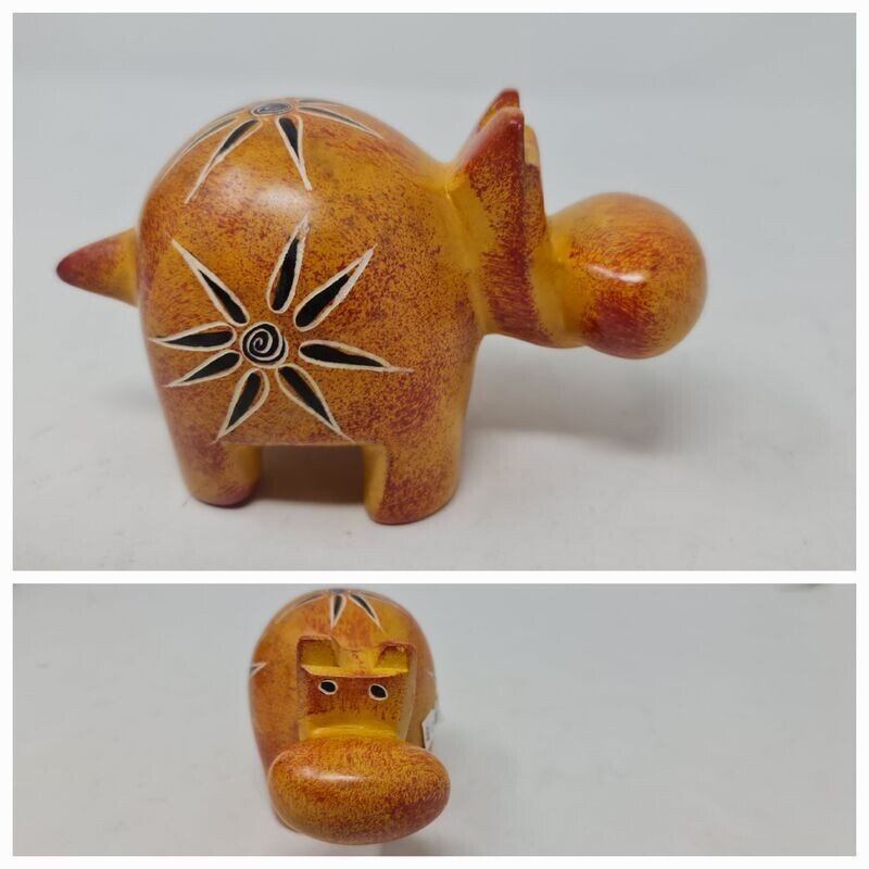 Hand-Painted Soapstone Paperweight - Hippo - Kiboko