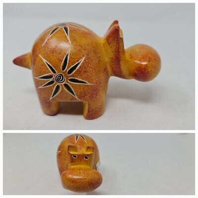 Hand-Painted Soapstone Paperweight - Hippo - Kiboko