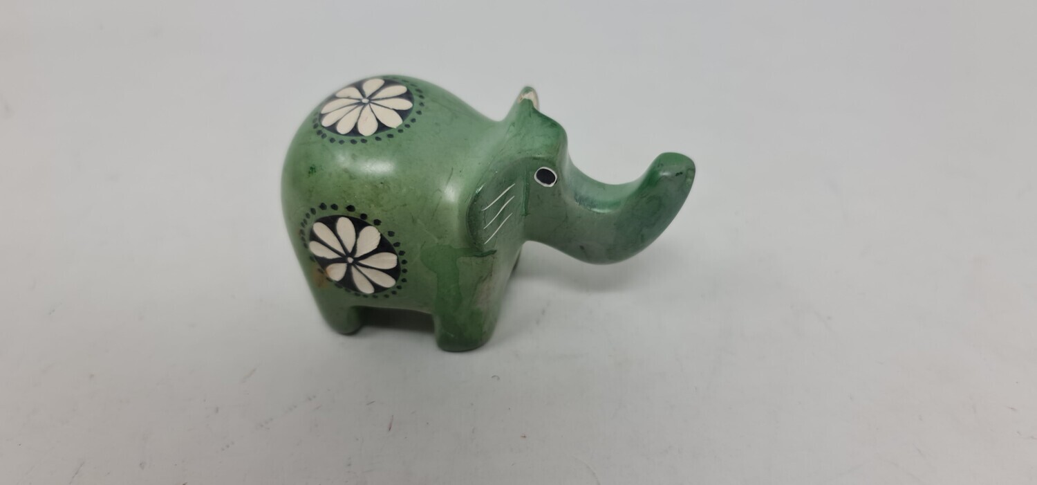 Hand-Painted Soapstone Paperweight - Elephant