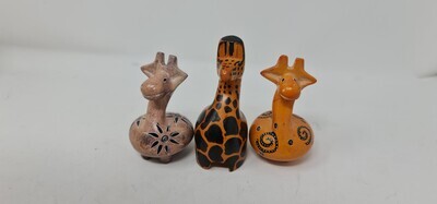 Hand-Painted Soapstone Paperweight - Giraffe x 3
