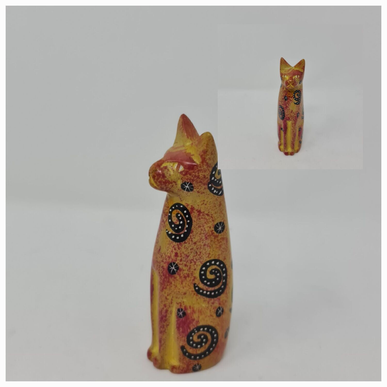 Hand-Painted Soapstone Paperweight - Cat
