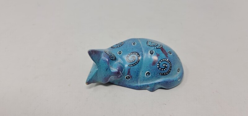 Hand-Painted Soapstone Paperweight - Cat - Paka