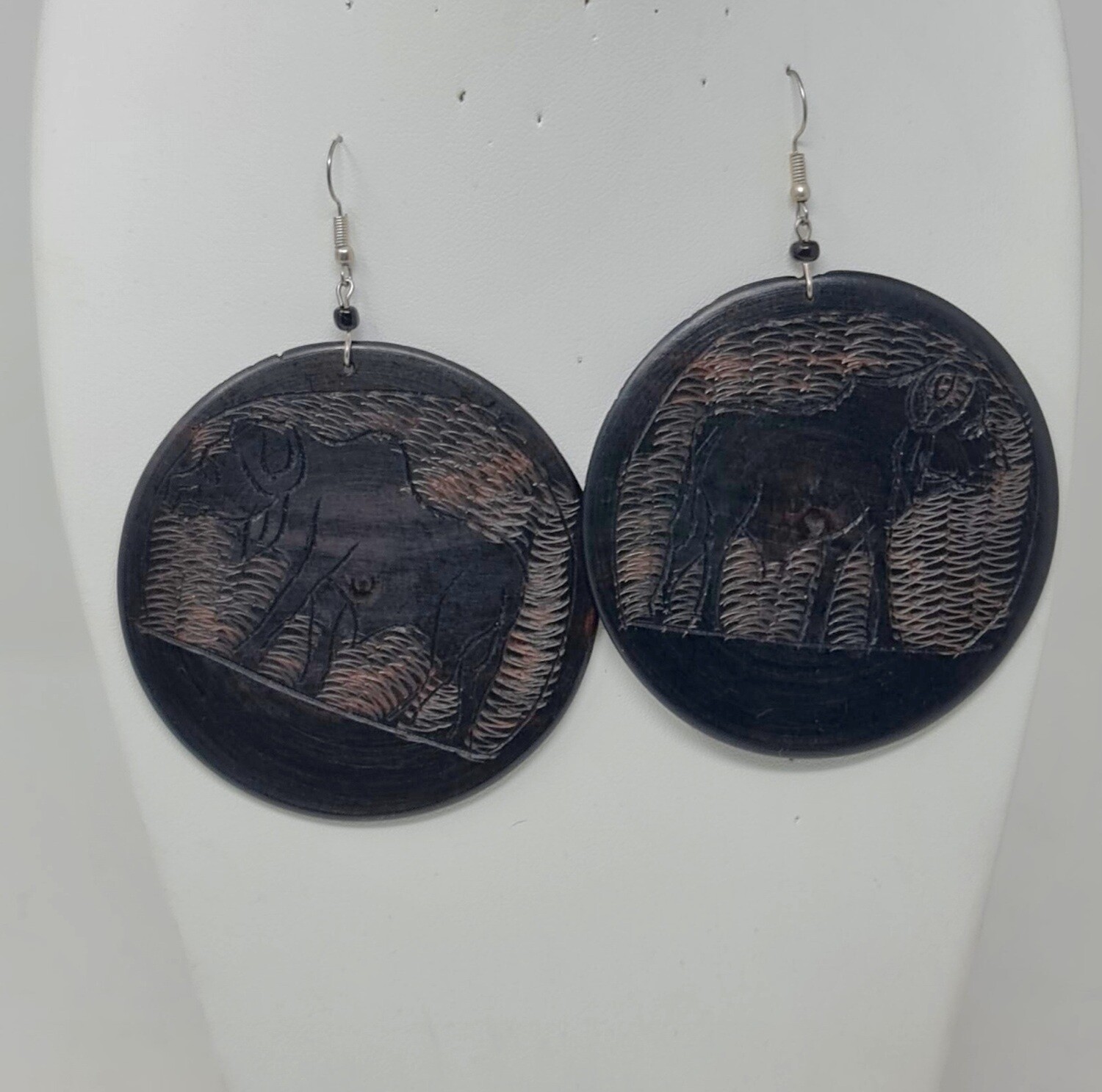 Wood Earrings - Handcrafted - Nyati 2