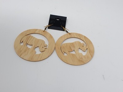 Kiboko Styled Wooden Earrings