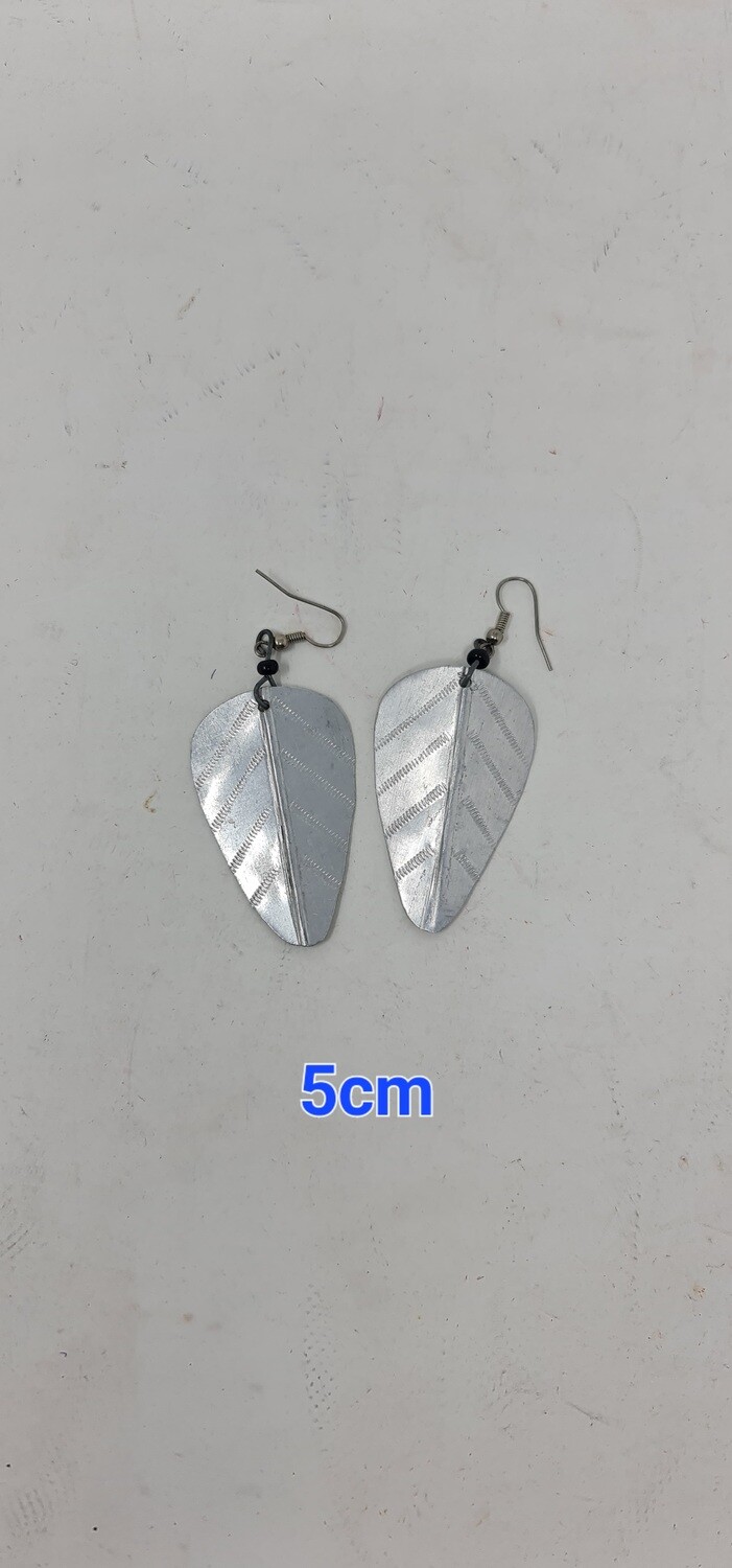 Tawi Tin 3D Earrings - Silver 5cm