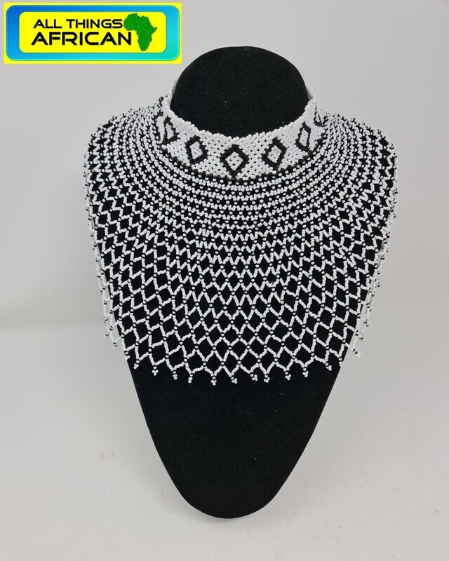 Hand Beaded Necklace with Complimenting Earrings Set