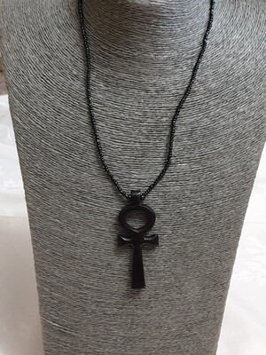 Hand Crafted Ebony Wood Ankh Pendant